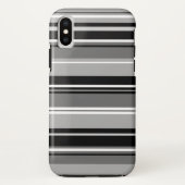 Gemengd gestreept patroon zwart wit grijs Case-Mate iPhone case (Achterkant)