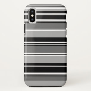 Gemengd gestreept patroon zwart wit grijs Case-Mate iPhone case