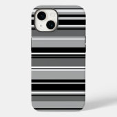 Gemengd gestreept patroon zwart wit grijs Case-Mate iPhone case (Achterkant)