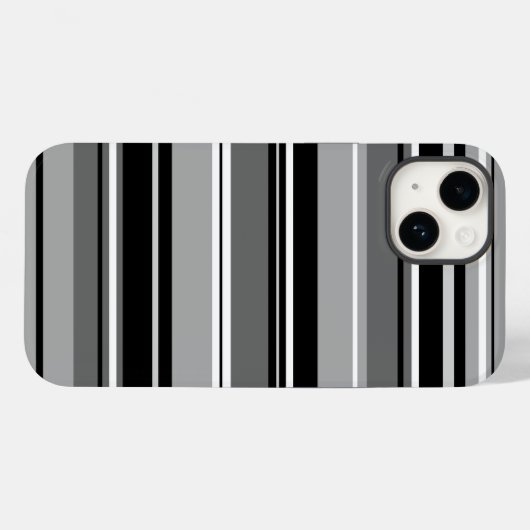 Gemengd gestreept patroon zwart wit grijs Case-Mate iPhone case (Achterkant (horizontaal))