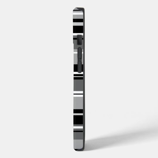 Gemengd gestreept patroon zwart wit grijs Case-Mate iPhone case (Achterkant / Links)
