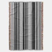 Gemengd gestreept patroon zwart wit grijs deken (Voorkant Verticaal)