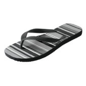 Gemengd gestreept patroon zwart wit grijs teenslippers (Schuin)