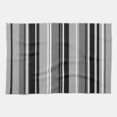 Gemengd gestreept (V) patroon zwart wit grijs Theedoek (Horizontaal)