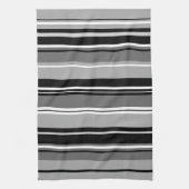 Gemengd gestreept (V) patroon zwart wit grijs Theedoek (Verticaal)
