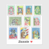 GEMENGD HOLIDAY DOGS ROBOT BOSTON POODLE HOUND PUG STICKER (Vel)