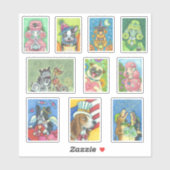 GEMENGD HOLIDAY DOGS ROBOT BOSTON POODLE HOUND PUG STICKER (Vel)