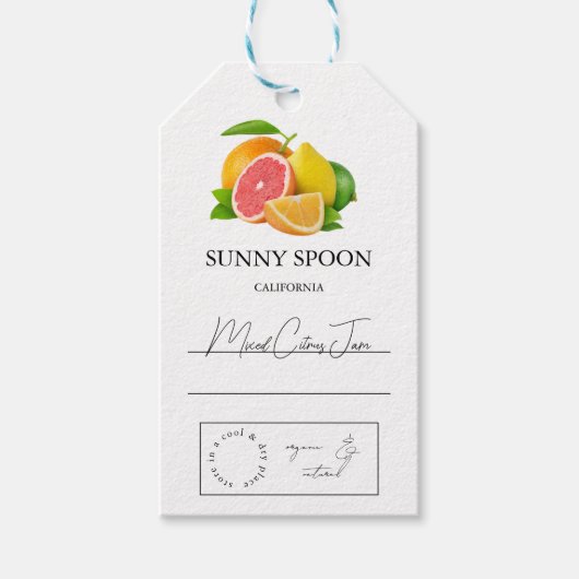 gemengd Label met citrusvruchten Cadeaulabel (Voorkant)