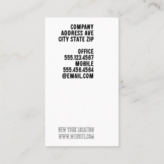 Gemengd lettertype | Creatieve lay-out Visitekaartje (Achterkant)