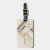 Gemengd metaal 3D-look Calligraphy Gouden Monogram Bagagelabel (Voorkant verticaal)