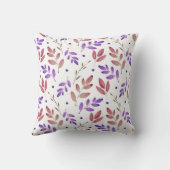 Gemengd Paars, Sienna Waterverf Leaves Pattern Kussen (Achterkant)
