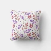 Gemengd Paars, Sienna Waterverf Leaves Pattern Kussen (Voorkant)