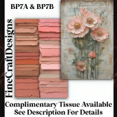 Gemengd palet van roze & terracotta BP7B decoupage Tissuepapier