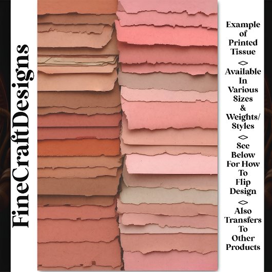 Gemengd palet van roze & terracotta BP7B decoupage Tissuepapier