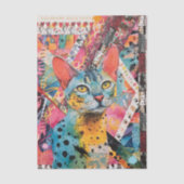 Gemengd Papier Kat Collage Tissuepapier (Voorkant)
