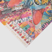 Gemengd Papier Kat Collage Tissuepapier (Detail)