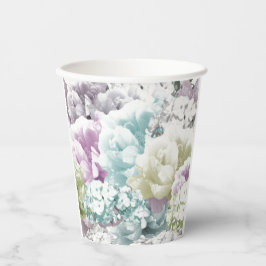 Gemengd Pastel Bloemboeket Papieren Bekers