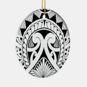 gemengd polynesiaans maori tribaal tattoo kokokosb keramisch ornament (Rechts)