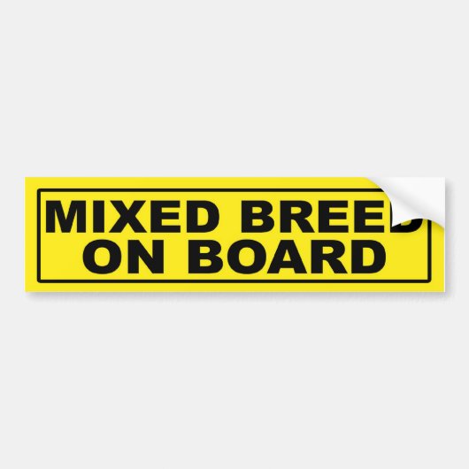 Gemengd ras aan boord bumpersticker (Voorkant)