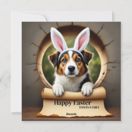 Gemengd ras hond - met familienaam feestdagenkaart