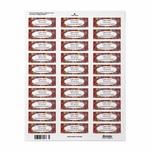 Gemengd Tulpveld Etiket (Full Sheet)