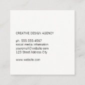 Gemengd type | Modern Vierkante Visitekaartje (Achterkant)