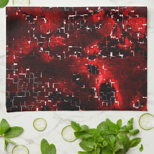 Gemengd van showy en robuuste rode bloemblaadjes o theedoek (Gevouwen)