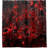 Gemengd van showy en roestige rode bloemblaadjes o douchegordijn (Voorkant)