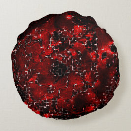 Gemengd van showy en roestige rode bloemblaadjes o rond kussen