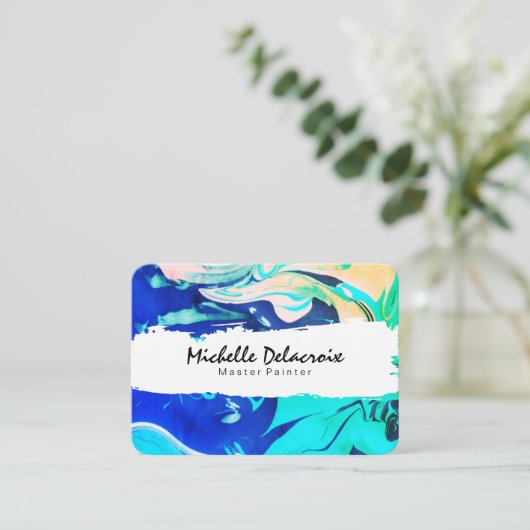 Gemengd verf | Vibrant II Visitekaartje (Staand voorkant)
