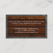 Gemengd Visitekaartje op de markt voor groenten en (Achterkant)