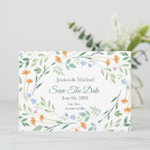 Gemengd Waterverf Floral Lijst Save The Date (Staand voorkant)