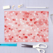 Gemengde Abstracte rode, witte en roze harten Tissuepapier (Craft)