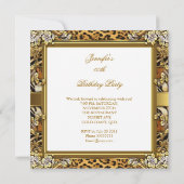 Gemengde Animal Print Woman's Birthday Party Kaart (Achterkant)