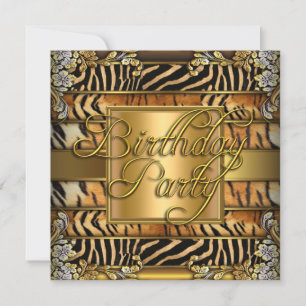 Gemengde Animal Print Woman's Birthday Party Kaart