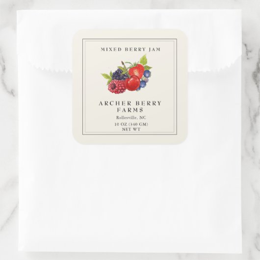  Gemengde Berried Jam Jar Label (Tas)