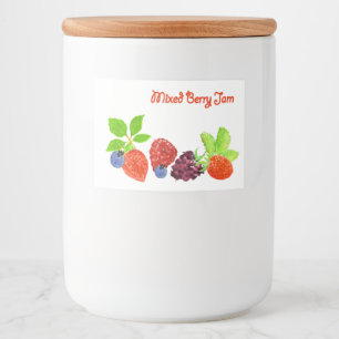 Gemengde Berry Jam Canning Label Voedselcontainer Etiket