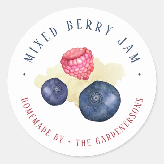 Gemengde Berry Jam Classic Round Sticker (Voorkant)