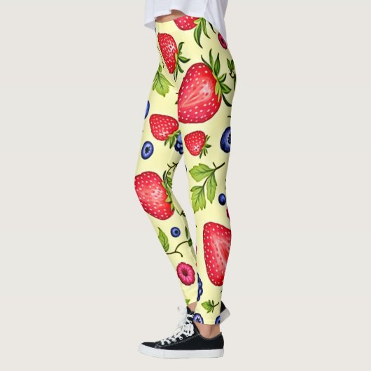 Gemengde Berry Naadloos Patroon Leggings (Links)