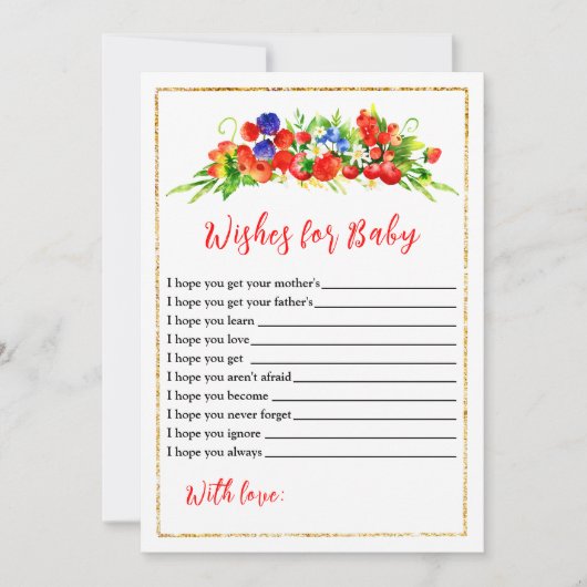 Gemengde bessen Baby shower wensen voor Baby Kaart (Voorkant)