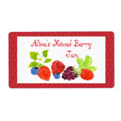 Gemengde bessen bewaart conservenlabel etiket (Voorkant)