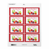 Gemengde bessen bewaart conservenlabel etiket (Full Sheet)