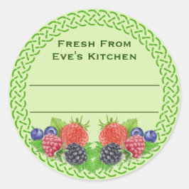 Gemengde bessen met Celtic Round Canning Ronde Sticker