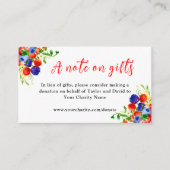 Gemengde bessen met gebladerte bruiloft Een notiti Informatiekaartje (Voorkant)