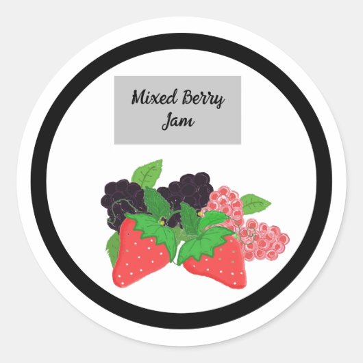 Gemengde-bessenjam Klassieke Ronde Sticker (Voorkant)