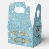 Gemengde Blauwe Silky Pattern met Witte Sparkles Bedankdoosjes (Geopend)