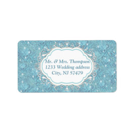 Gemengde Blauwe Silky Pattern met Witte Sparkles Etiket