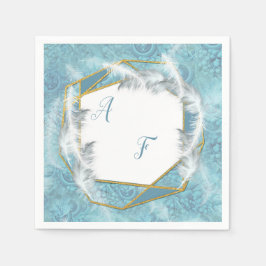 Gemengde Blauwe Silky Pattern met Witte Sparkles Servet