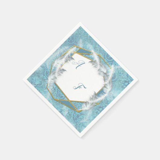 Gemengde Blauwe Silky Pattern met Witte Sparkles Servet (Hoek)