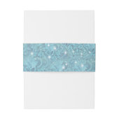 Gemengde Blauwe Silky Pattern met Witte Sparkles Uitnodigingen Wikkel (Achterkant Voorbeeld)